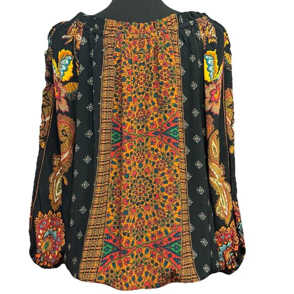 Desigual Blouse XL Womens Top Artsy Art To Wear Boho Festival Floral Paisley - Picture 5 of 11